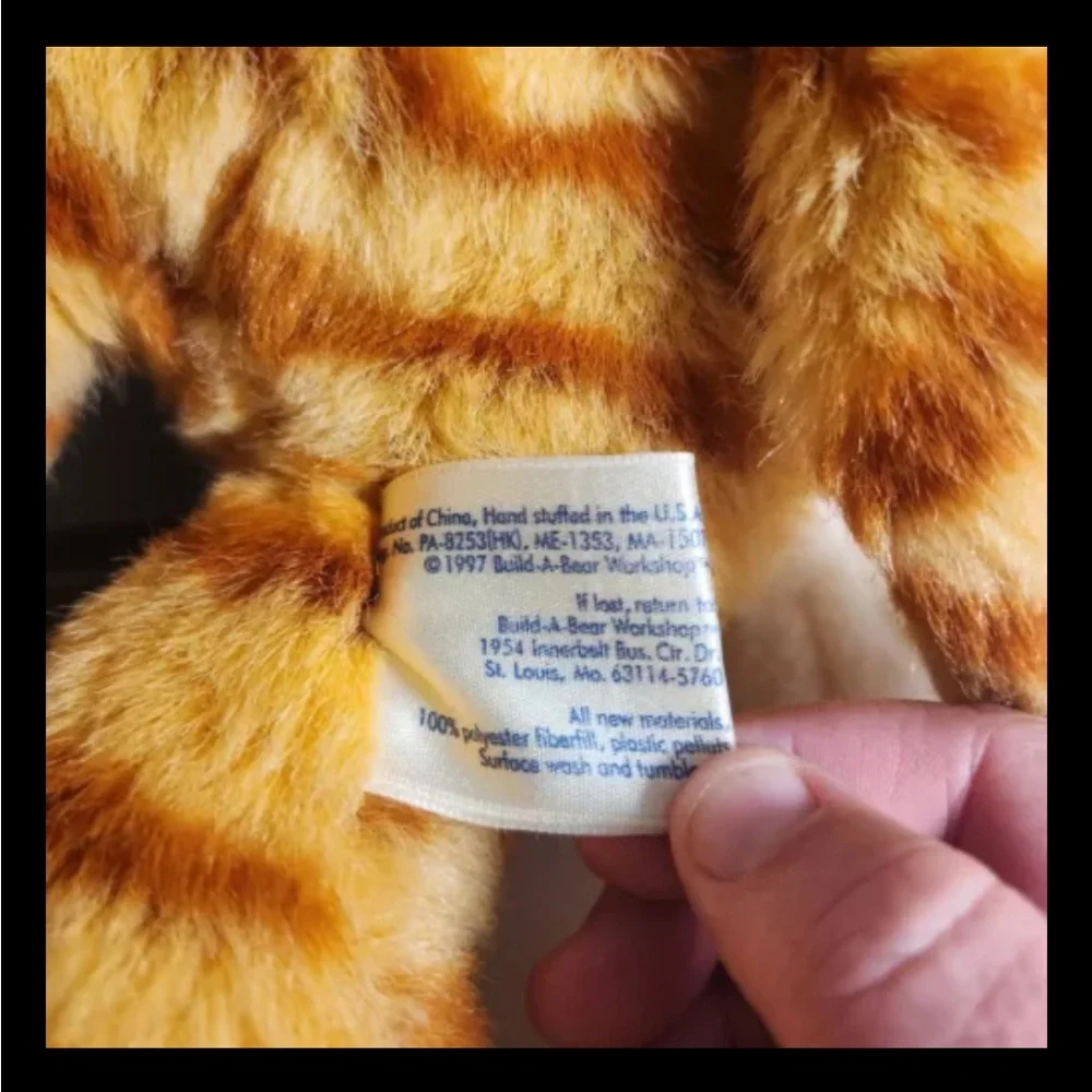 Vintage 1997 Build-A-Bear BAB Original Orange Tabby Cat Stuffed Plush Toy